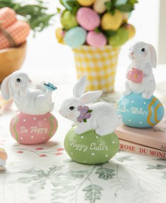 4.5" H Easter Resin Bunny Table Decor, Set of 3