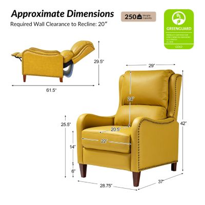 1 piece Leather Pushback Recliner chair