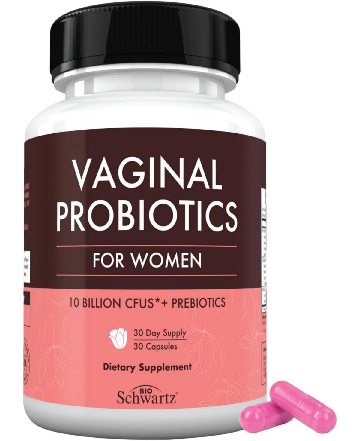 Vaginal Probiotics - Healthy Vaginal Odor & pH Balance - Prebiotics, Cranberry Extract, D Mannose, 30 Capsules