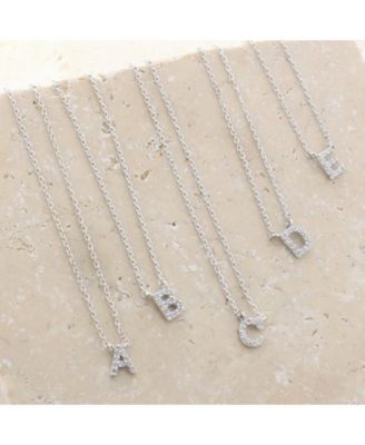 Crystal Initial Necklace, Personalized, Dainty, Everyday Jewelry