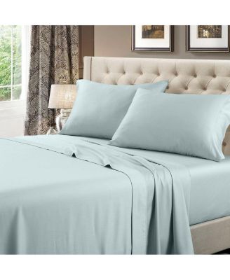 Egyptian Linens 600 Thread Count Solid Cotton 4 Piece Sheets Set, Queen - Sea, Queen