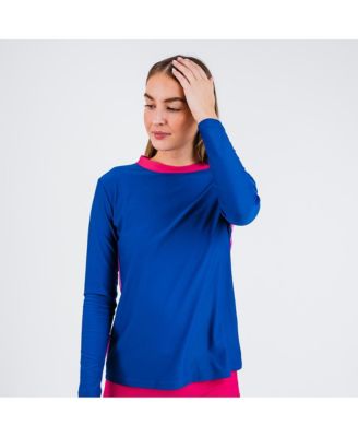 Women's Back Zip Color Block Rash Guard