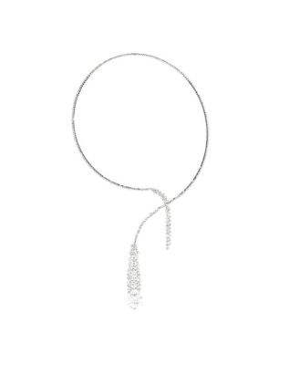 Women's Silver  Bling Drop Necklace
