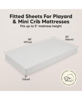Mini Crib Sheets for Baby Girls, Boys, 2-Pack Soothe Pack and Play Sheets Fitted, Pack N Play Mattress Sheet