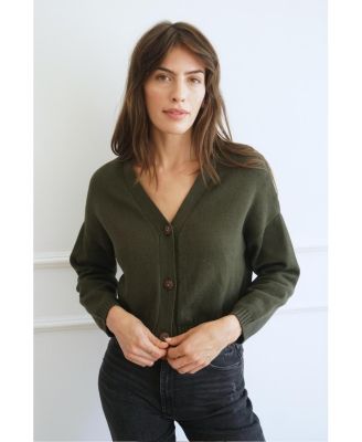 Women's Cotton Diana Crop Cardigan Sweater