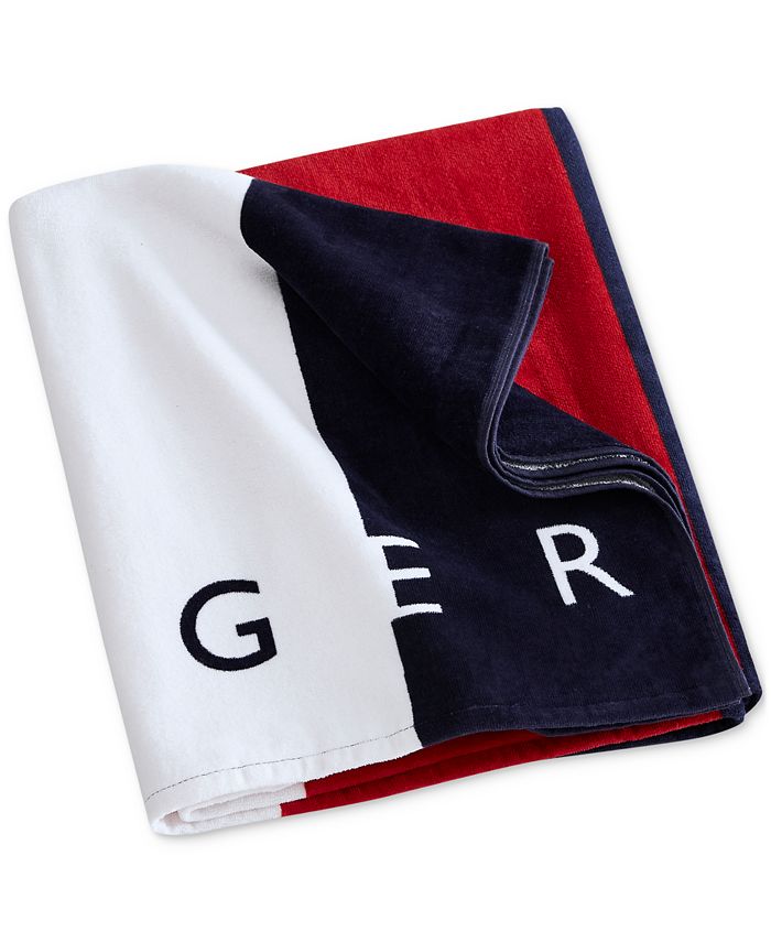 Tommy Hilfiger Bold Global Beach Towel, 36" x 70" Macy's