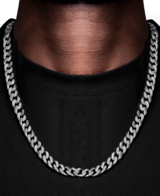 Men's Diamond Cuban Link 24" Chain Necklace (1 ct. t.w.) in Sterling Silver or 14k Gold-plated Sterling Silver