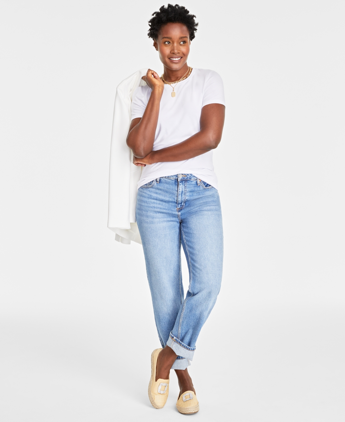 On 34th Women's Short-sleeve Crewneck Modal T-shirt, Created For Macy's In Bright White