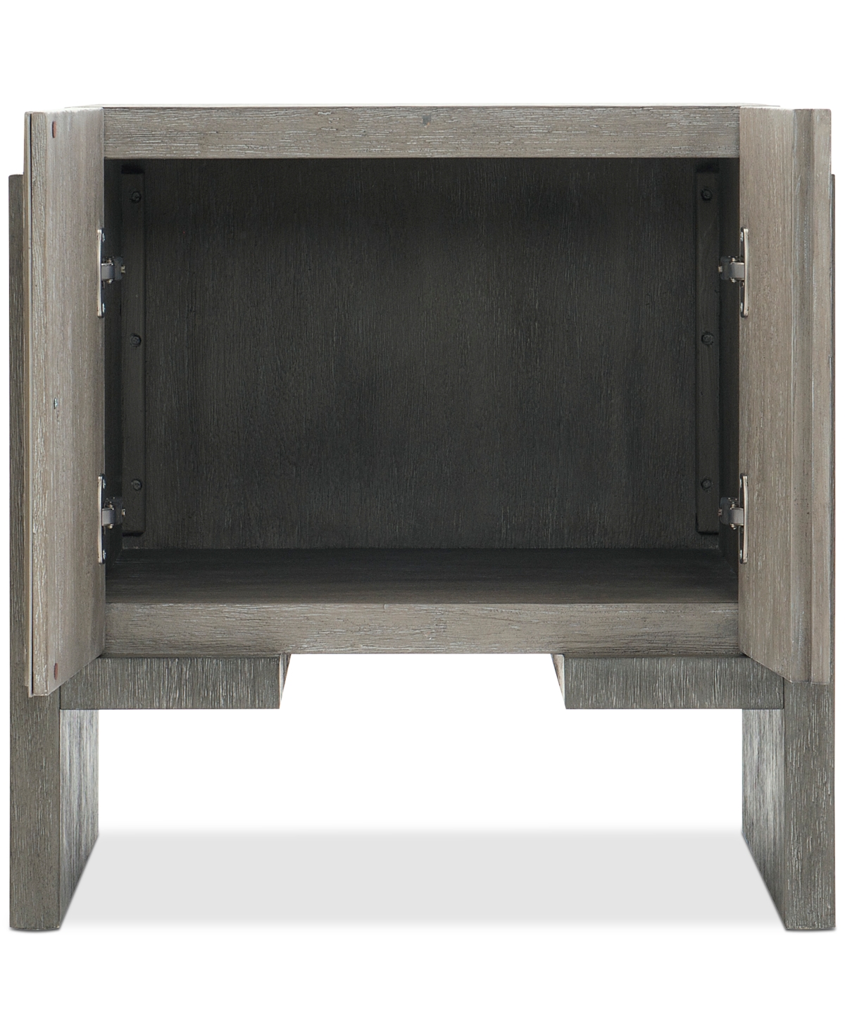 Bernhardt Foundations End Table With Doors In Grey