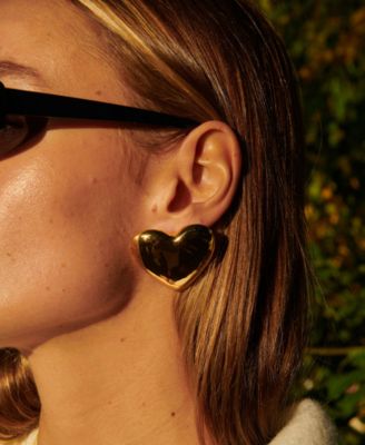 Vintage Heart Statement Stud Earrings