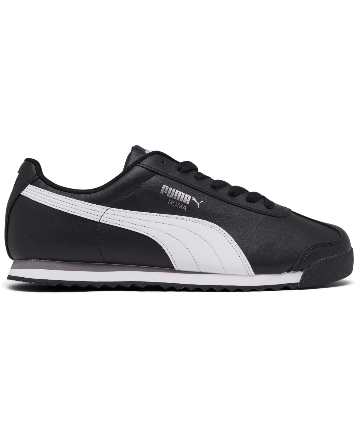 Shop Puma Men's Roma Basics Casual Sneakers From Finish Line In Black,white, Silver
