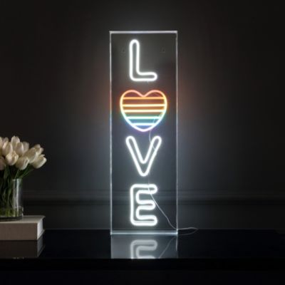 Love Contemporary Glam Acrylic Box USB Operated LED Neon Light