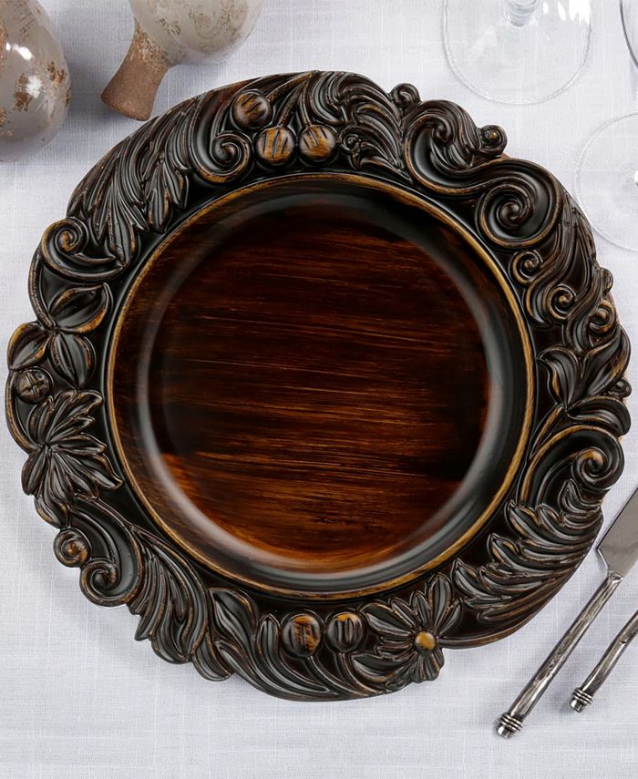 American Atelier Serveware Embossed Charger Plates Set of 4 Macy's