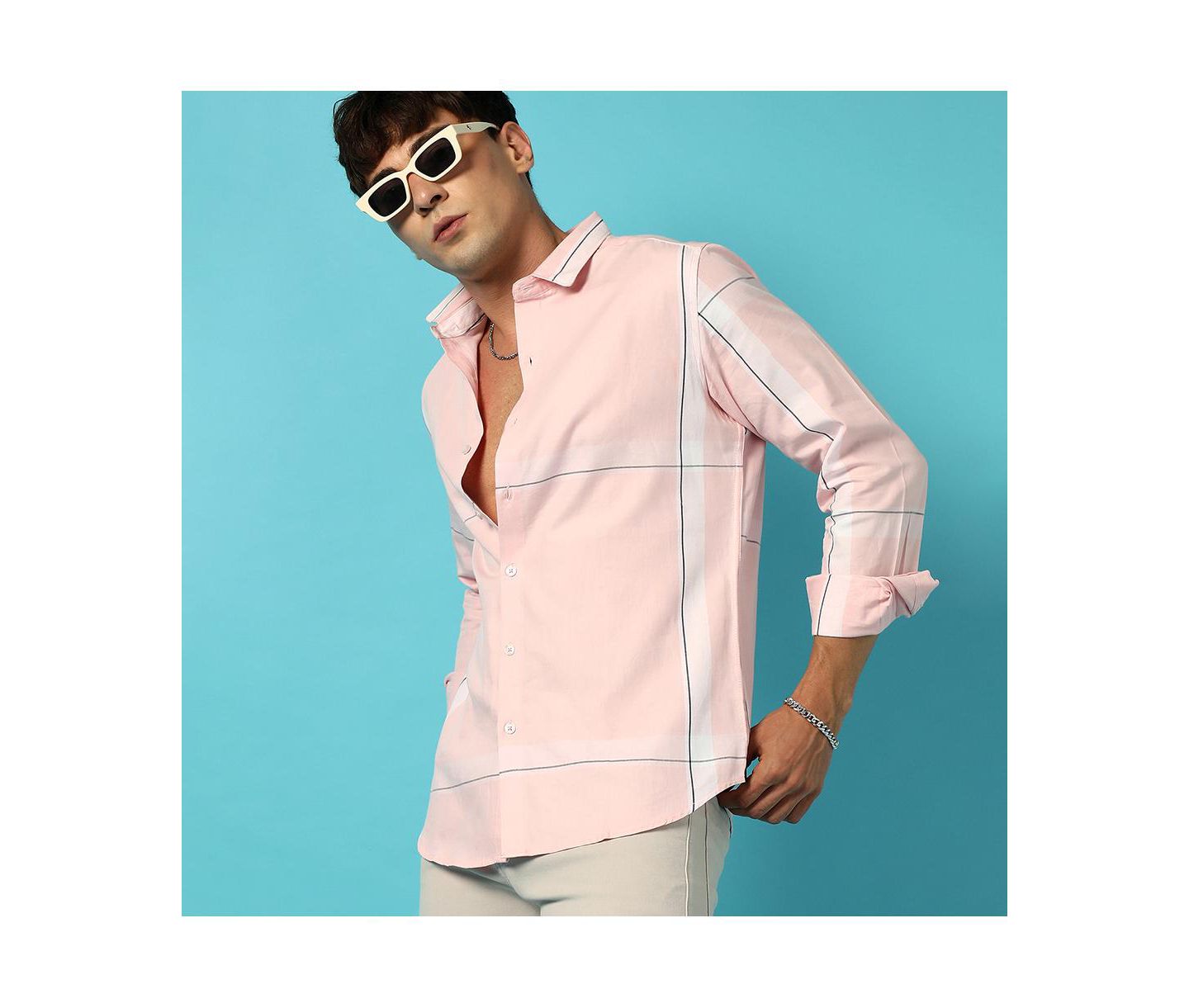 Мужская рубашка Cahoot Pastel Striped, цвет: Розовый — фото 2