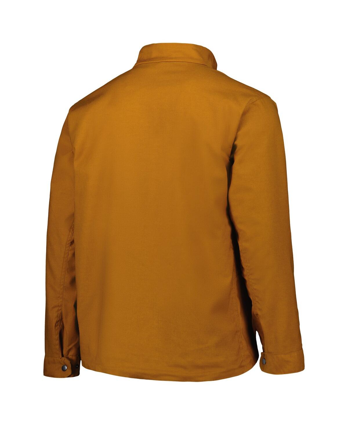 DUNBROOKE MEN'S DUNBROOKE TAN LOS ANGELES CHARGERS JOURNEY WORKWEAR TRI-BLEND FULL-ZIP JACKET 