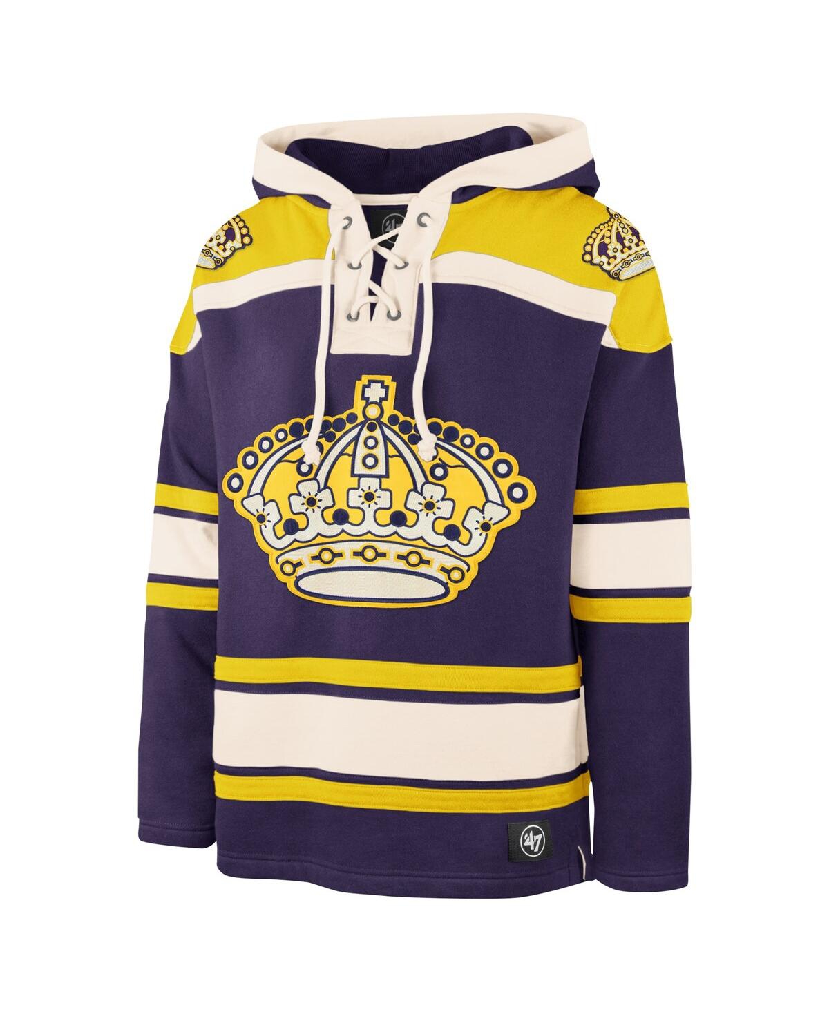 Men's '47 BrandLos Angeles Kings Superior Lacer Pullover Hoodie - Purple