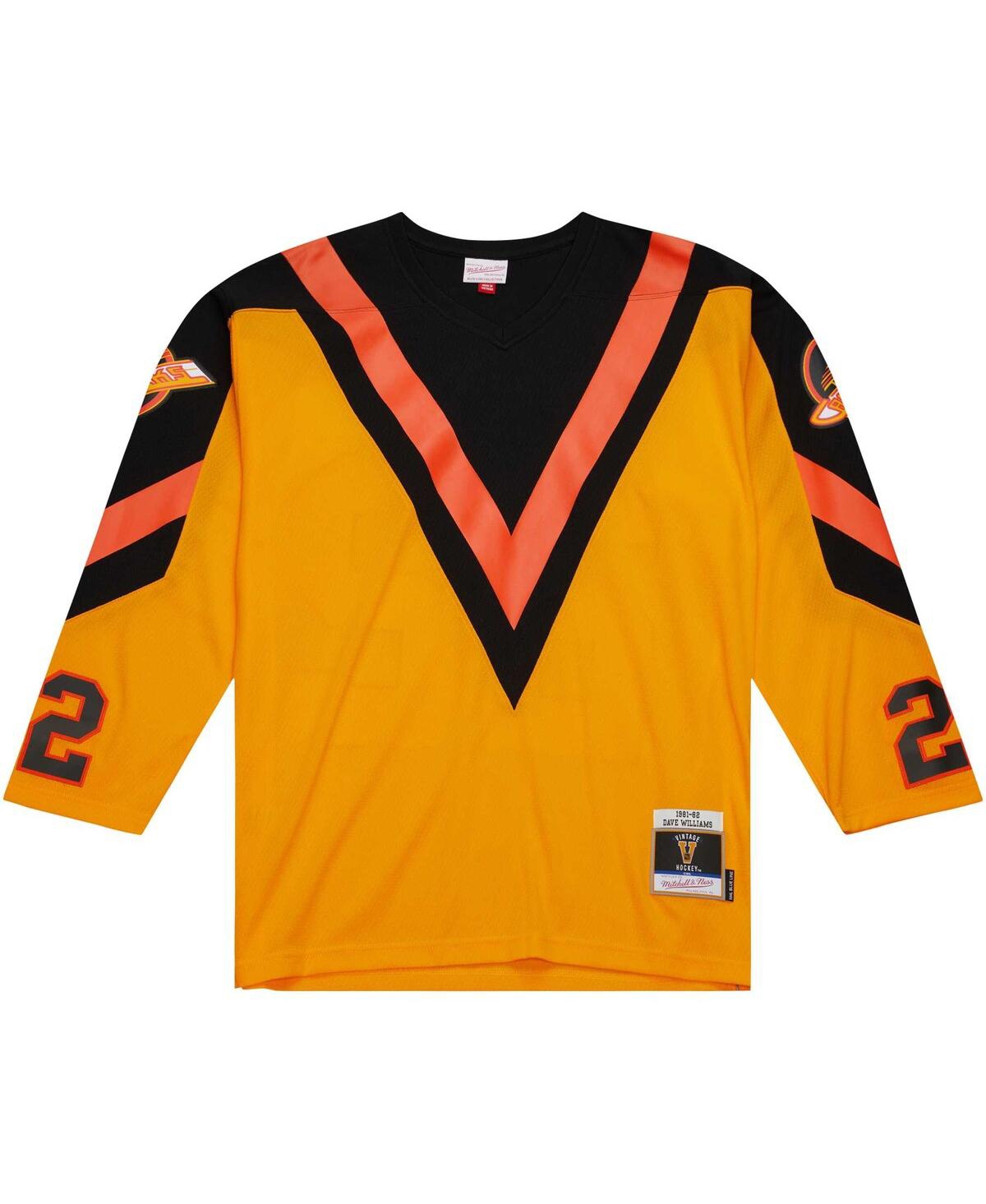 Men's Mitchell & Ness Dave WilliamsVancouver Canucks Men's 1981/82 Blue Line Player Jersey - Yellow
