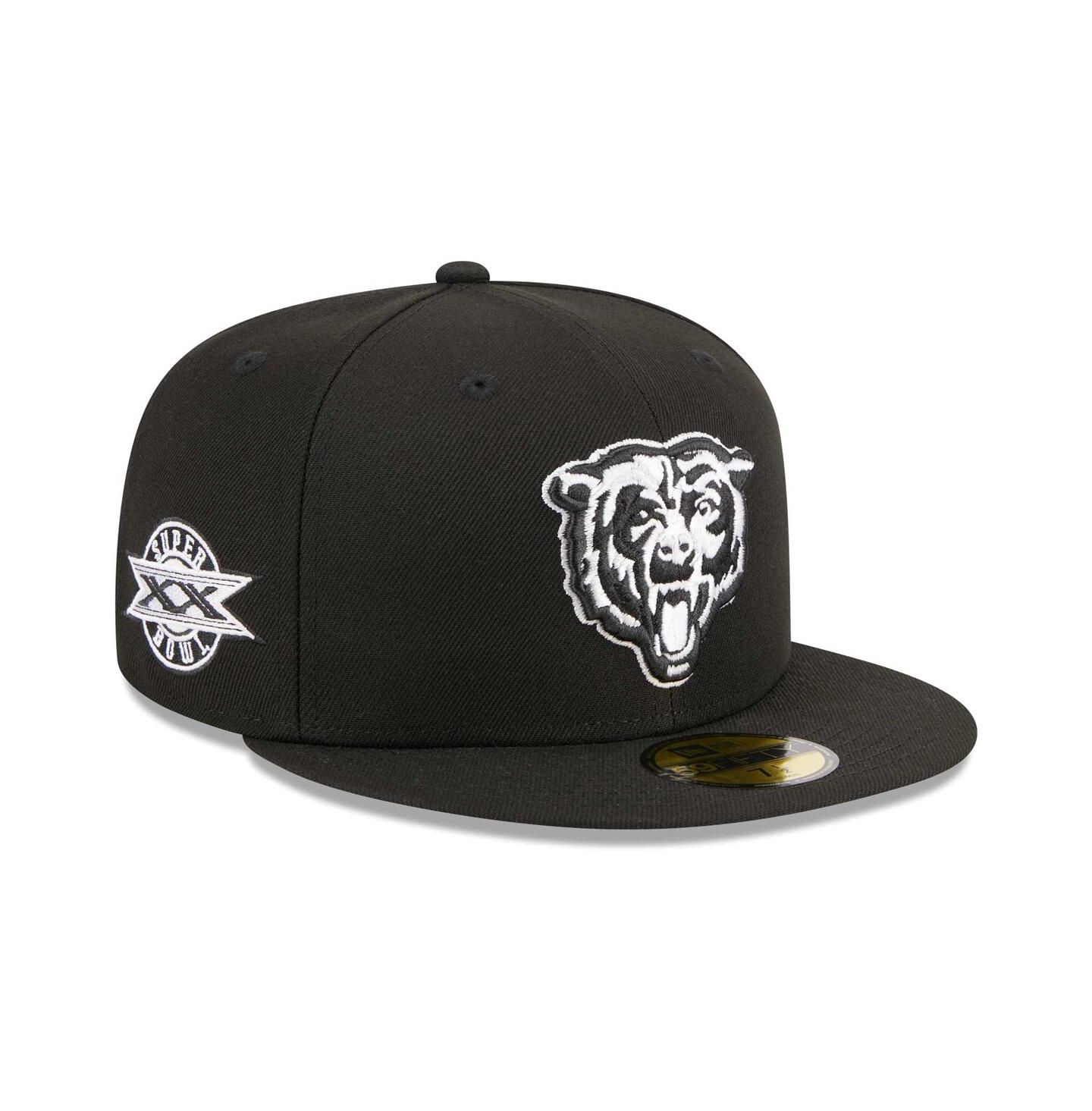 Мужская кепка New Era Black Chicago Bears Alternate Logo Main Patch 59FIFTY Fitted Hat — фото 1