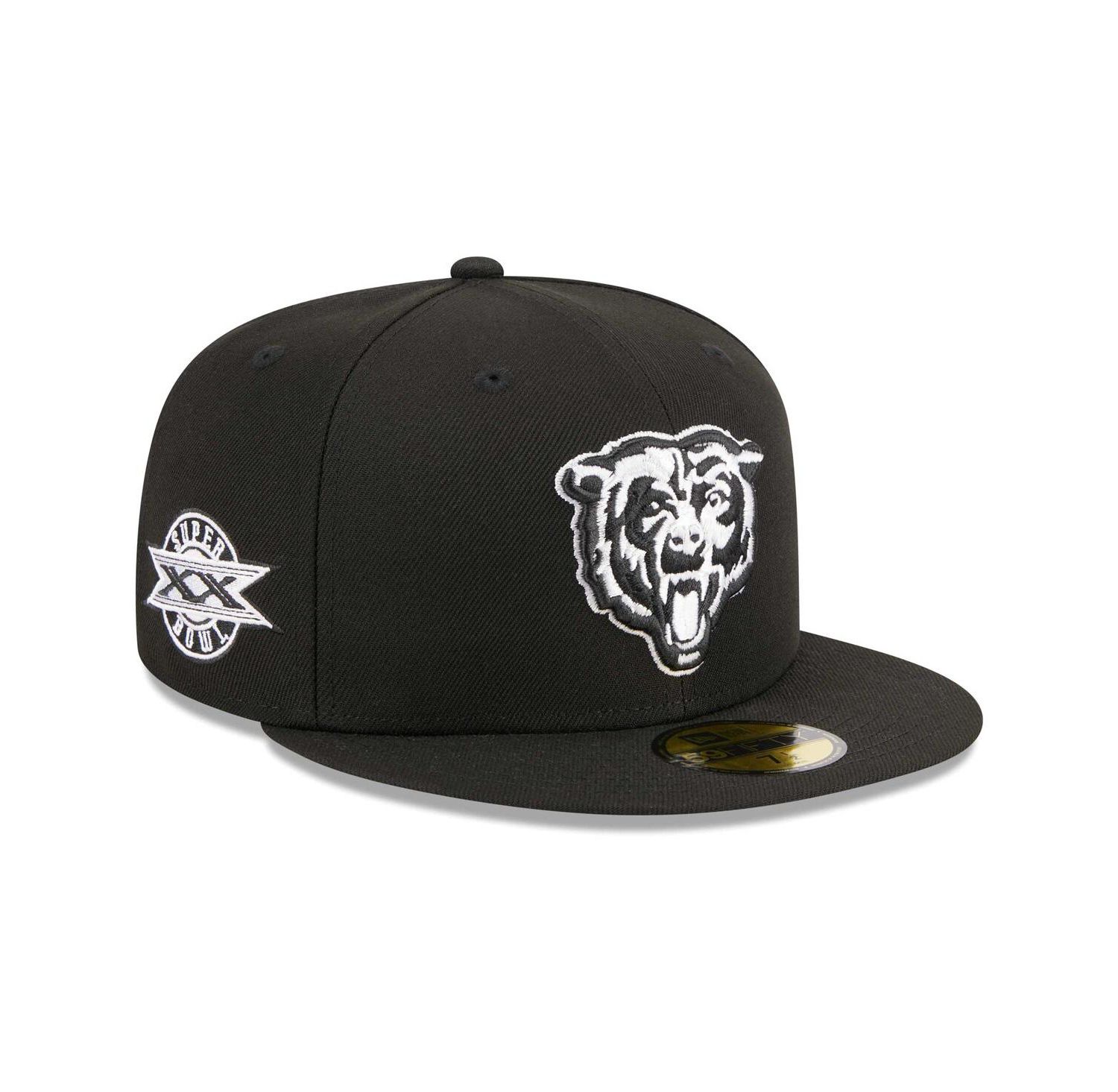 Men's Black Chicago Bears Alternate Logo Main Patch 59FIFTY Fitted Hat