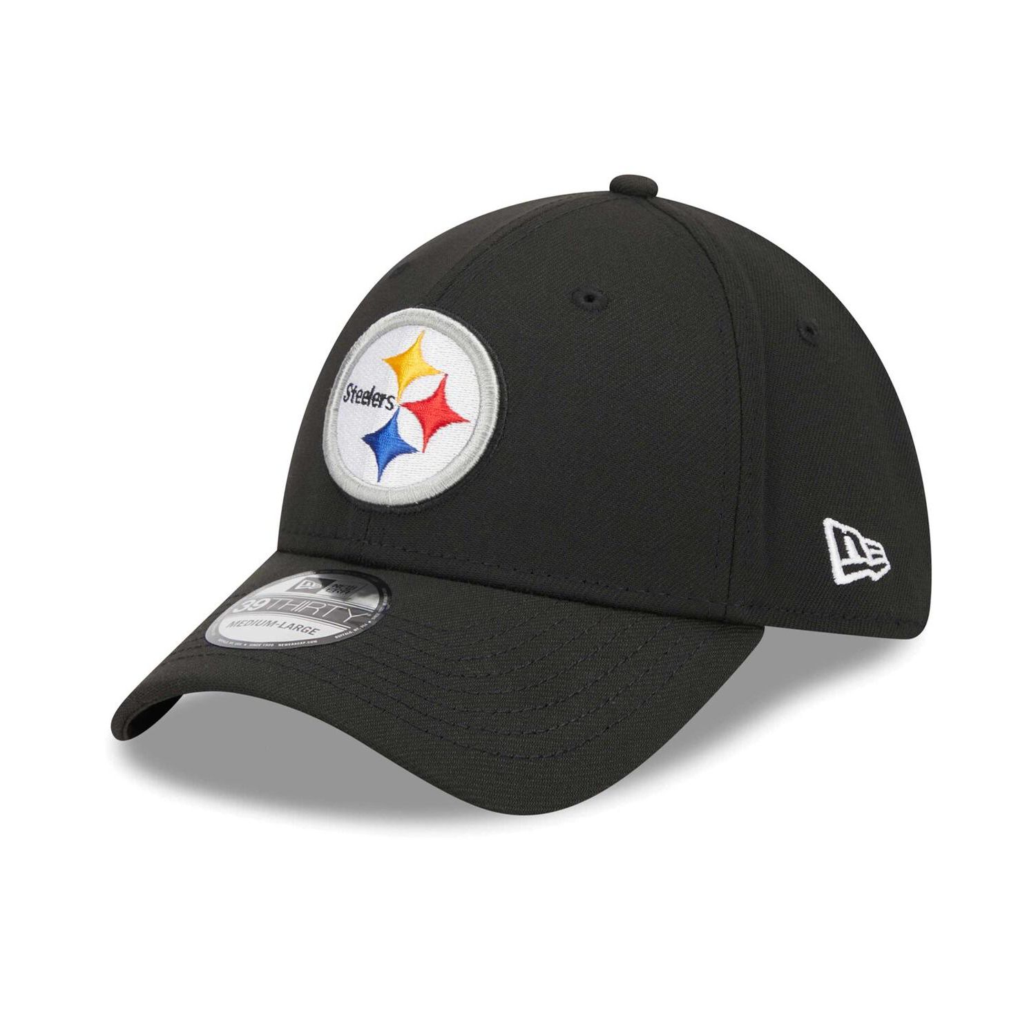 Men's Black Pittsburgh Steelers Main 39THIRTY Flex Hat