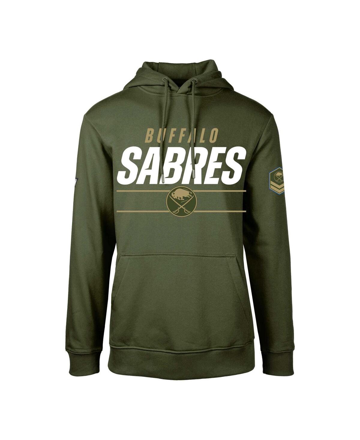 Men's LevelWear Olive Buffalo Sabres Podium Fleece Pullover Hoodie - Olive