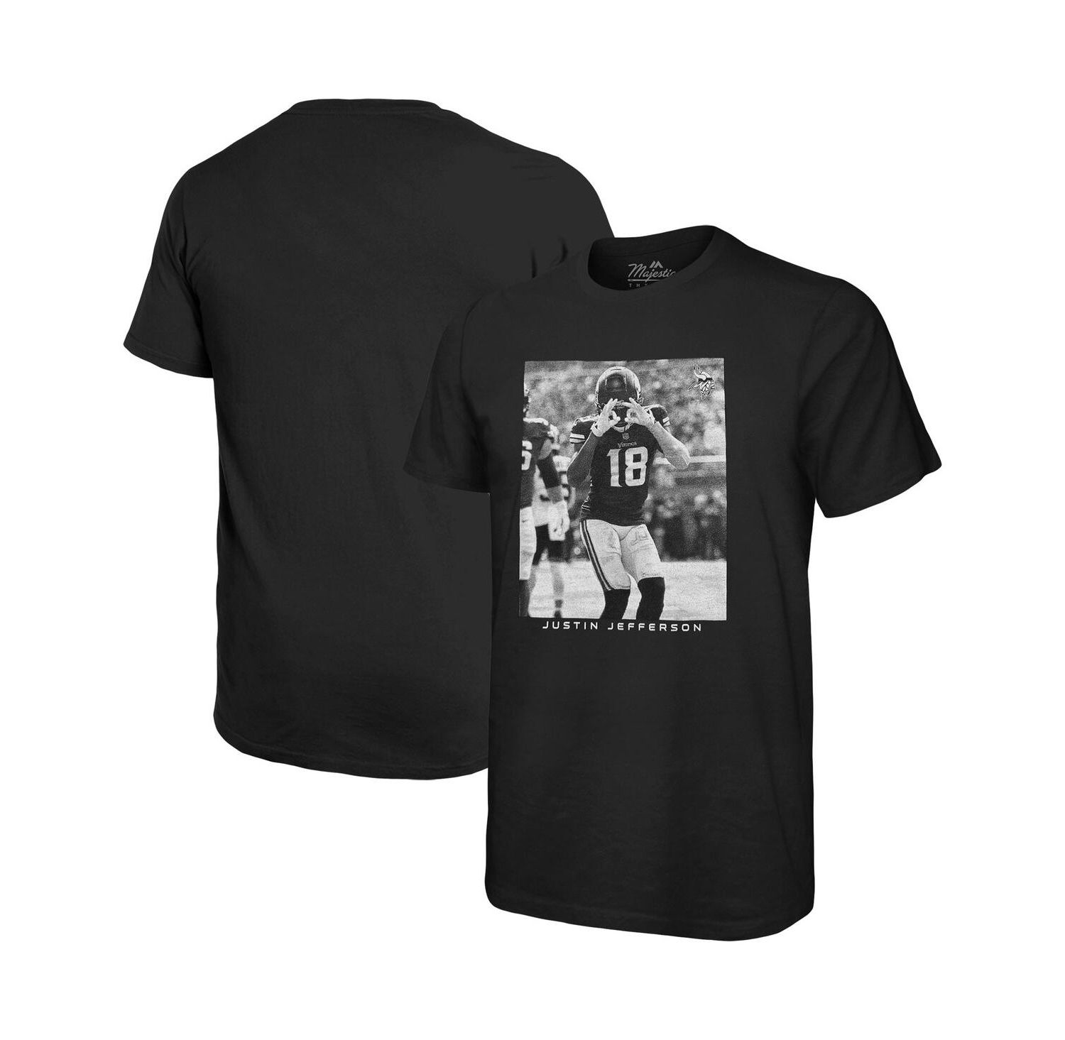 Men's Threads Justin Jefferson Black Minnesota Vikings Oversized Player Image T-shirt