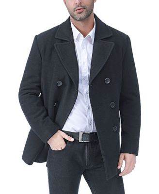 Men Hugh Wool Blend Pea Coat - Big and Tall