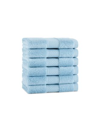 Aston & Arden Egyptian Cotton Luxury Washcloths (Pack of 6), 600GSM, Seven Color Options, Jacquard Dobby Border, 13x13