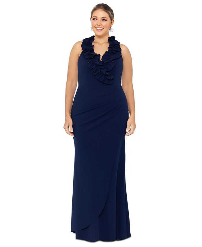 XSCAPE Plus Size Ruffled Gown - Macy's