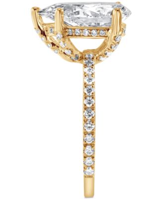 Badgley Mischka Certified Lab Grown Diamond Pear Halo Engagement Ring (3-3/8 ct. t.w.) in 14k Gold