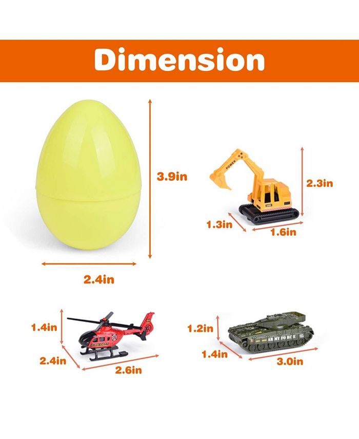 Fun Little Toys Bulk Easter Eggs Prefilled with Assorted Toy Vehicles
