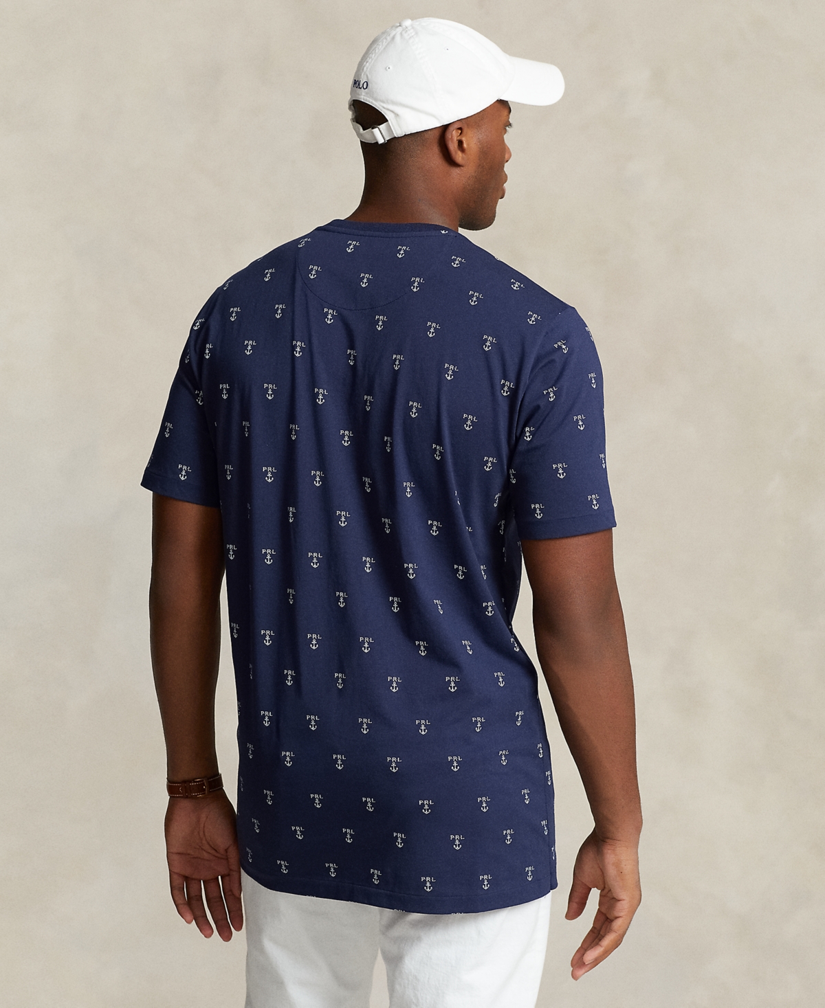 Shop Polo Ralph Lauren Men's Big & Tall Logo-anchor Jersey T-shirt In Classic Anchor,newport Navy