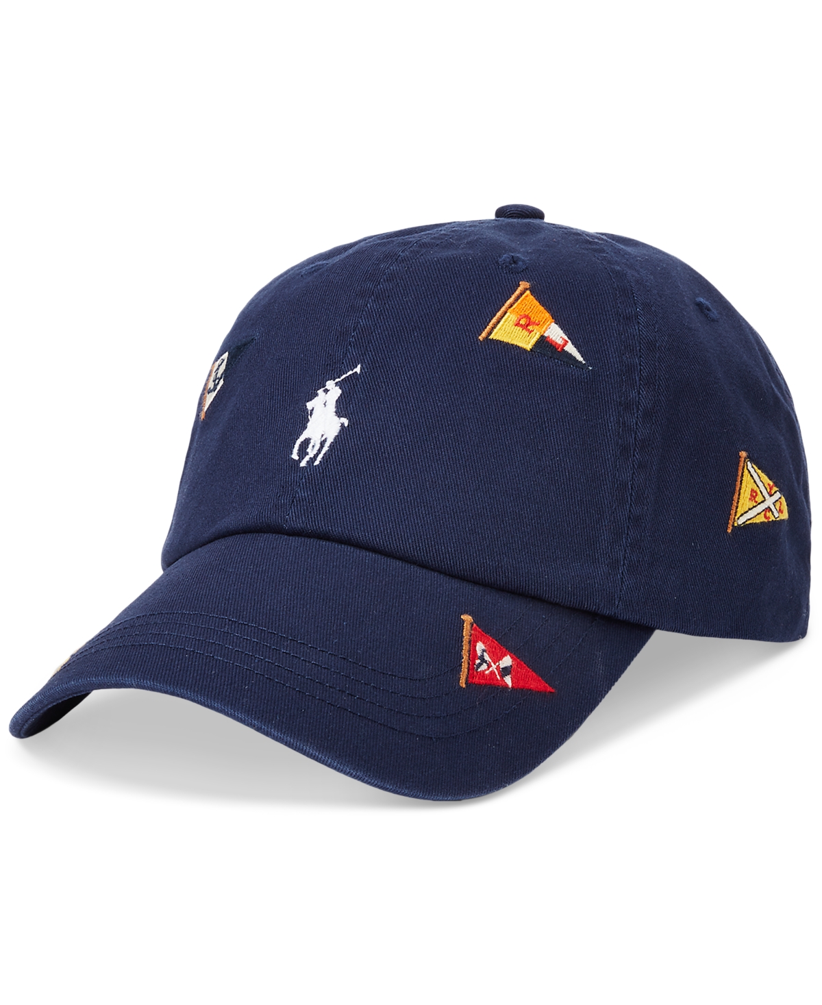 Polo Ralph Lauren Men's Nautical Embroidered Twill Ball Cap In Newport Navy W,flag Emb