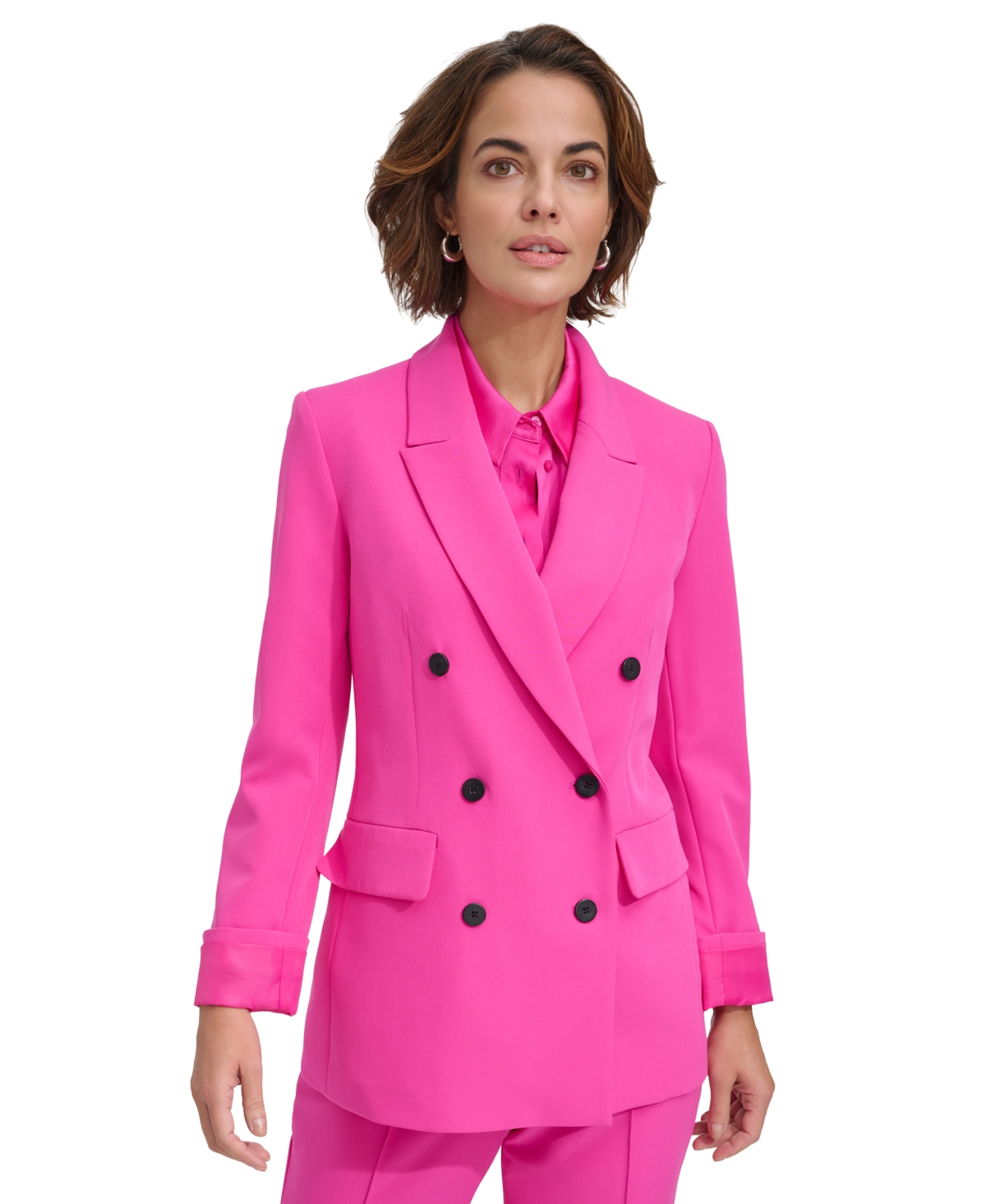 Dkny Women's Double-Breasted Jacket - Radiant Pink | Smart Closet