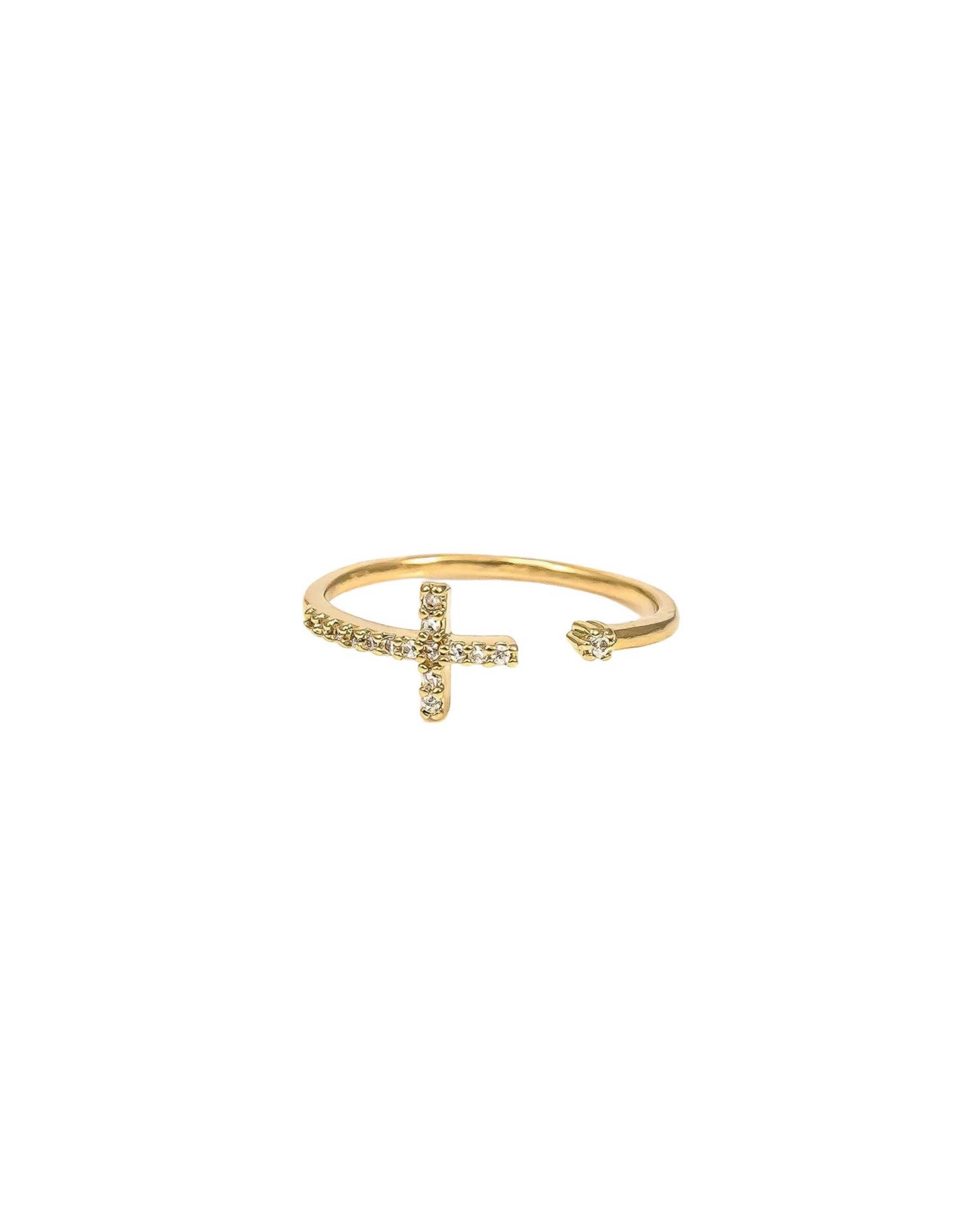 14k Gold Plated Cross Ring Faith Jewelry Dainty Trendy Everyday