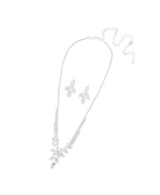 Women's Silver  Bling Stone Jewelry Set