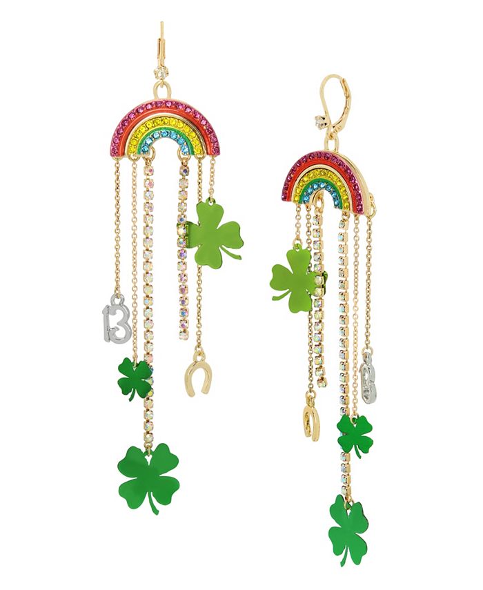 Betsey Johnson Faux Stone Rainbow Chandelier Earrings Macy's