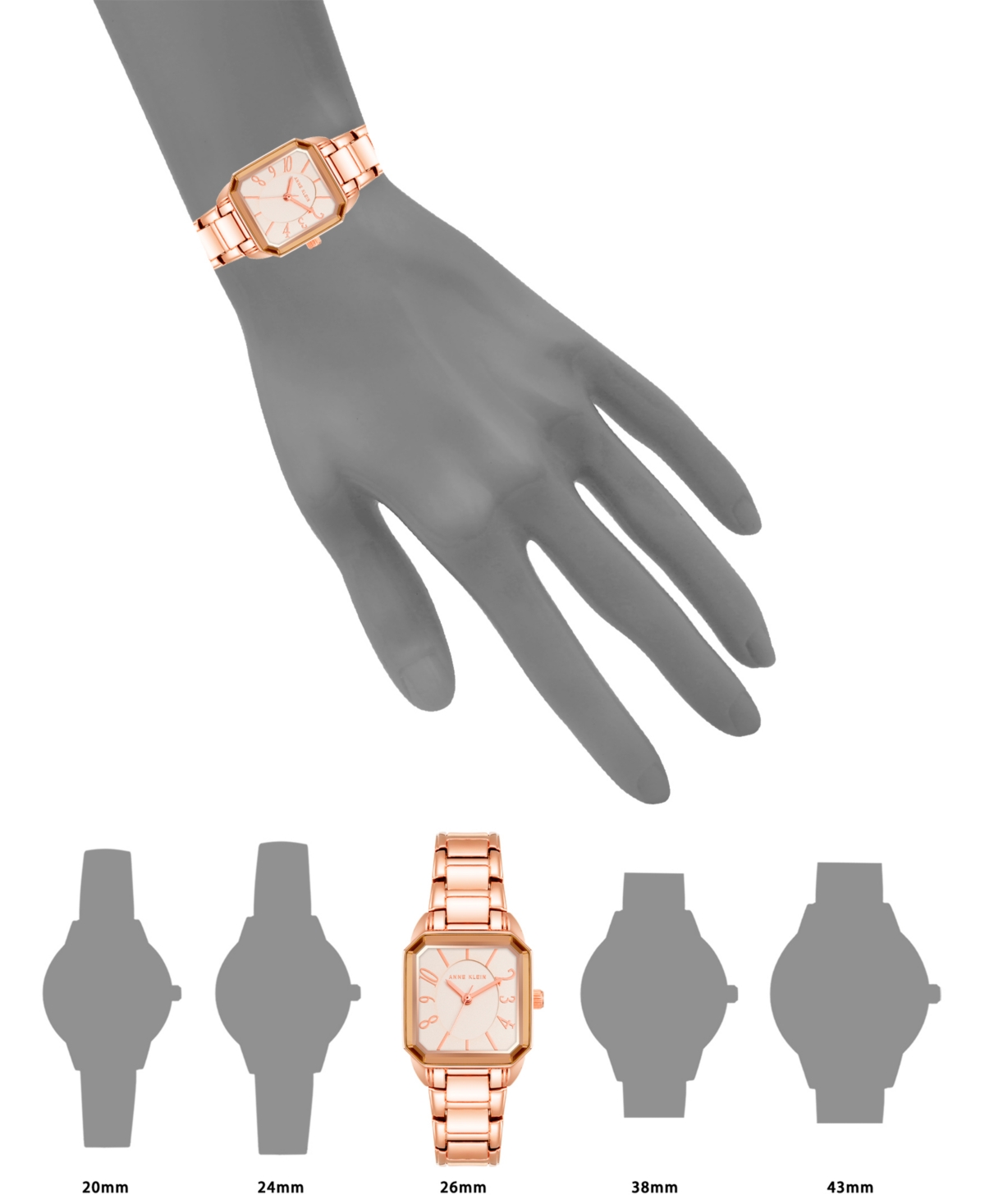Anne Klein Women's Quartz Rose Gold-tone Alloy Watch, 26mm In Rose Gold-tone