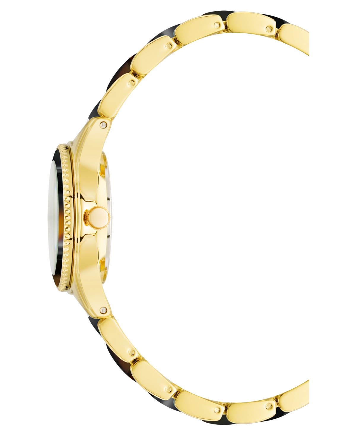 Shop Anne Klein Women's Quartz Gold-tone Alloy And Tortoise Acetate Watch, 30mm