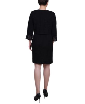 Women's Novelty Knit and Lace Dress, 2 Piece Set