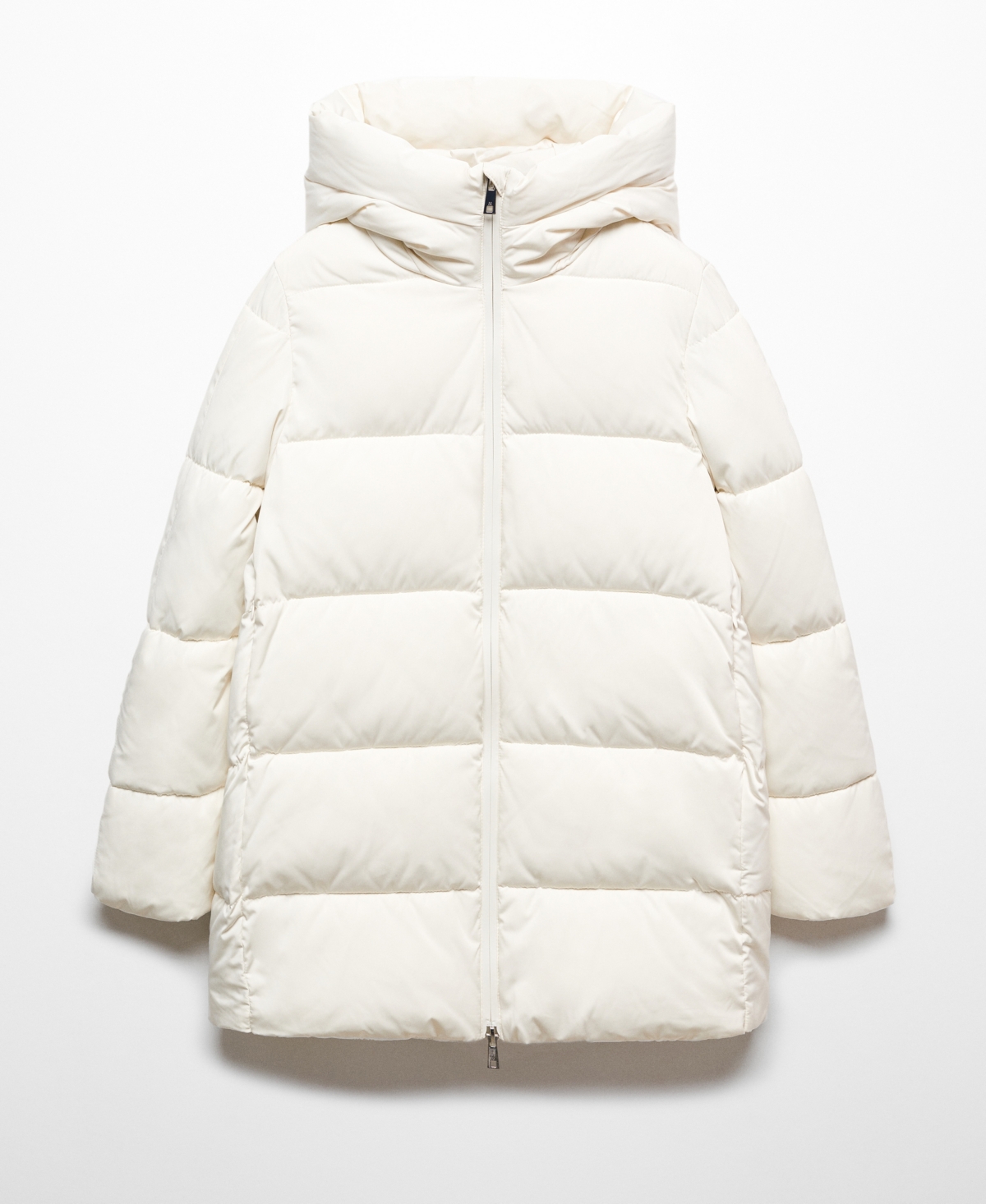 Shop Mango Women's Hood Quilted Coat In Off White