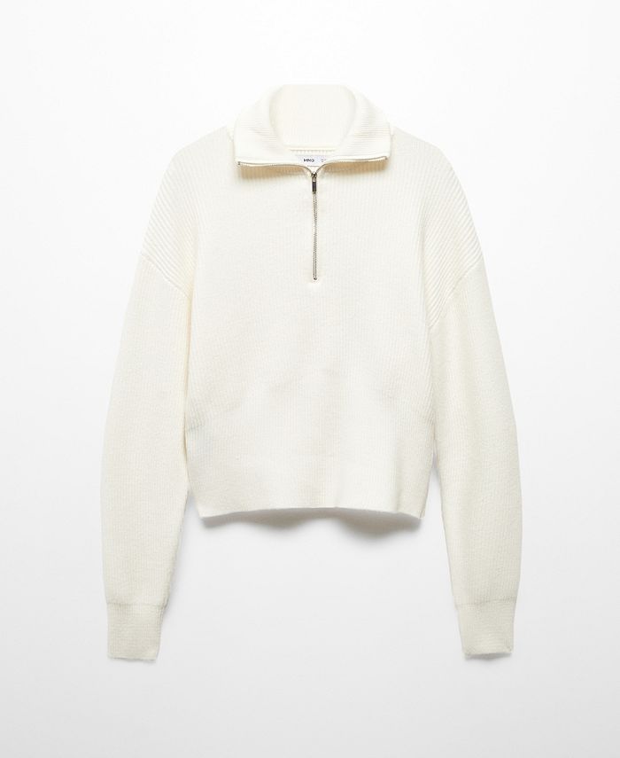 MANGO Women's Zip Neck Jumper - Macy's