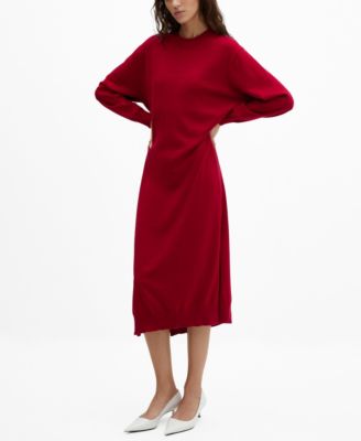 mango round neck knitted dress Women's Round-Neck lily