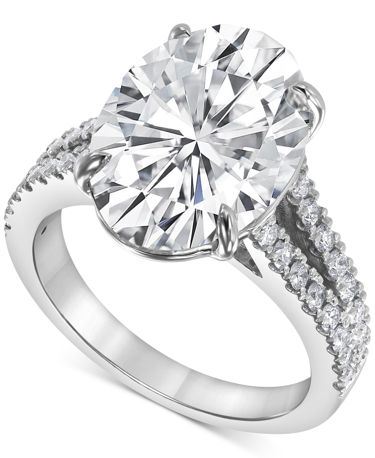 Badgley Mischka Certified Lab Grown Diamond Oval Solitaire Plus Engagement Ring (7-1/2 Ct. T.w.) In 14k Gold In White Gold