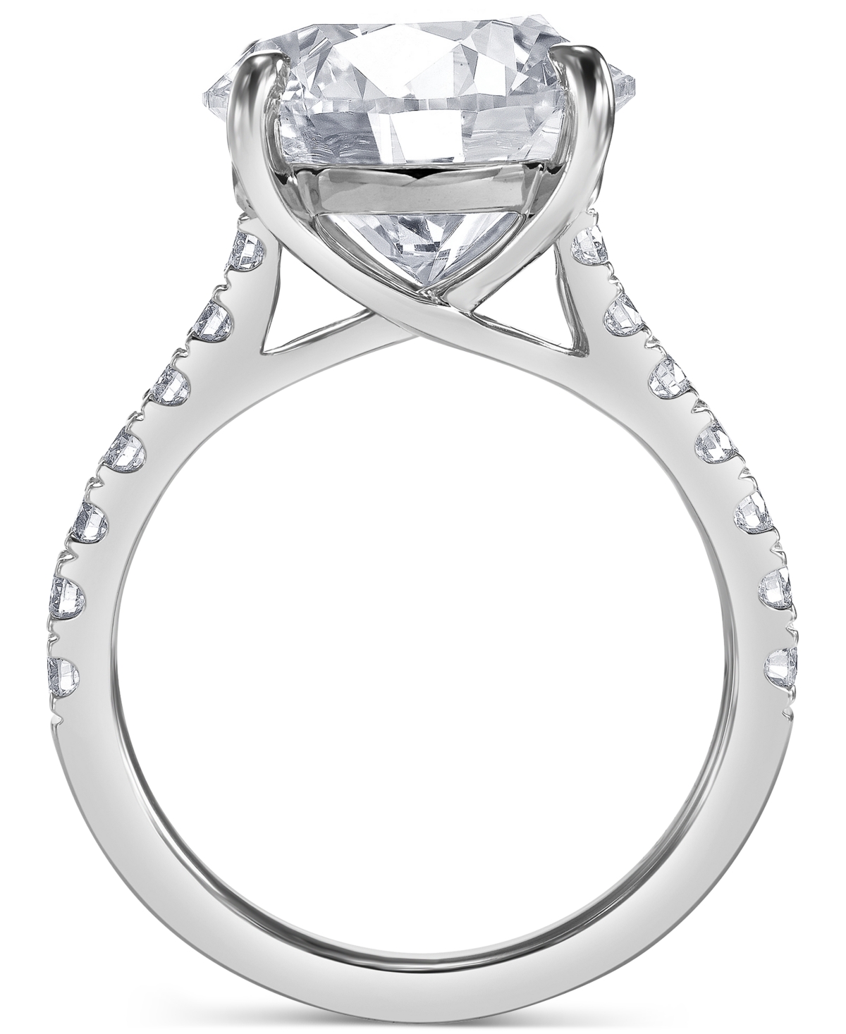 Shop Badgley Mischka Certified Lab Grown Diamond Solitaire Plus Engagement Ring (7-1/2 Ct. T.w.) In 14k Gold In White Gold