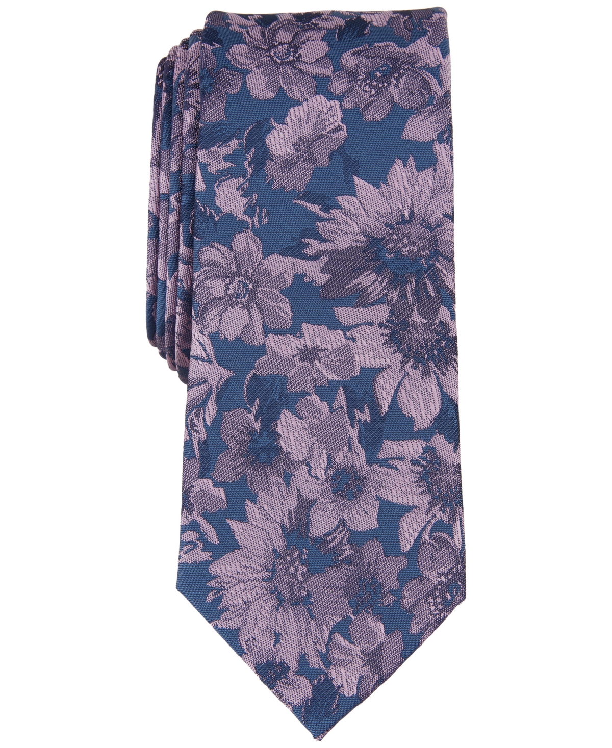 Shop Bar Iii Men's Malaga Floral Tie, Created For Macy's In Dusty Pink