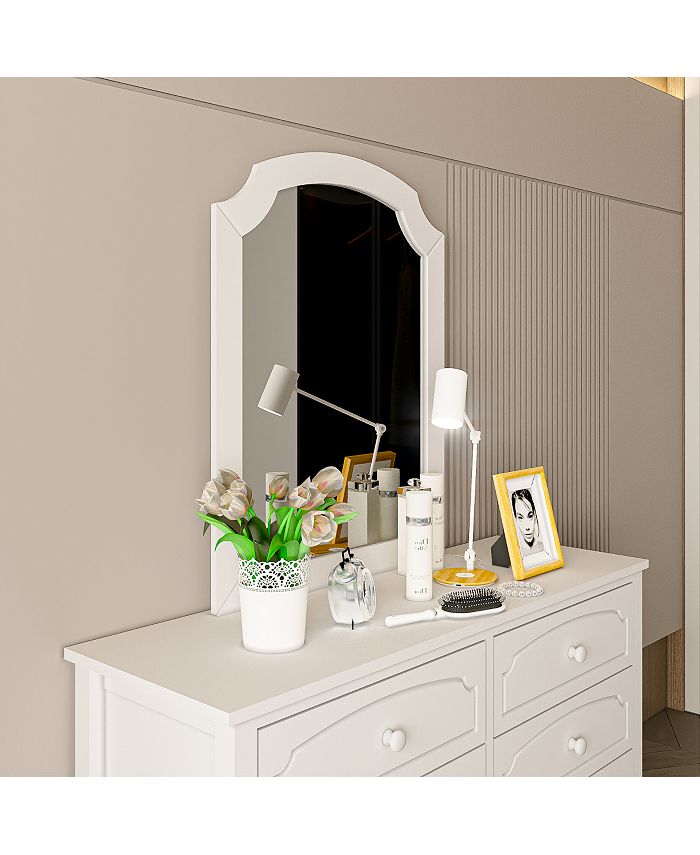 Simplie Fun White Contemporary Roman Style, Mirror Frame ArchCorner