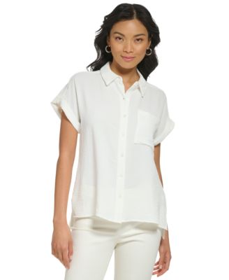 Calvin Klein Short Sleeve Button Down Shirt Macy s