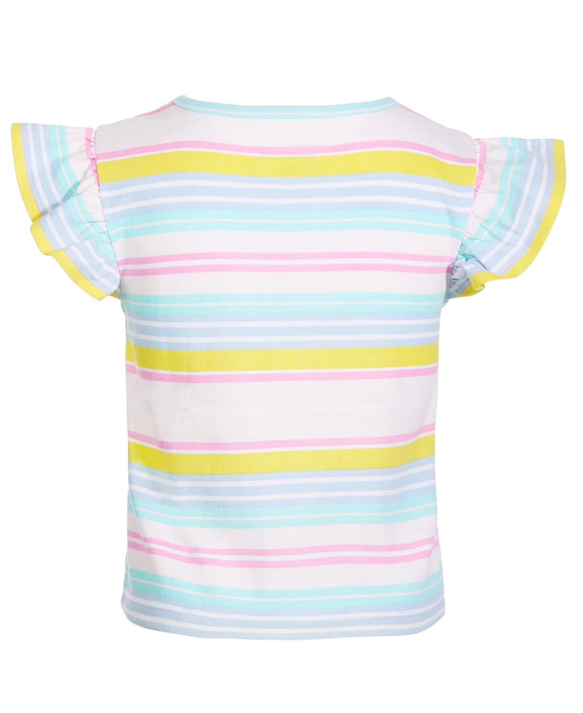 Shop Epic Threads Little Girls Rainbow Striped Front-knot T-shirt, Created For Macy's In Bright White