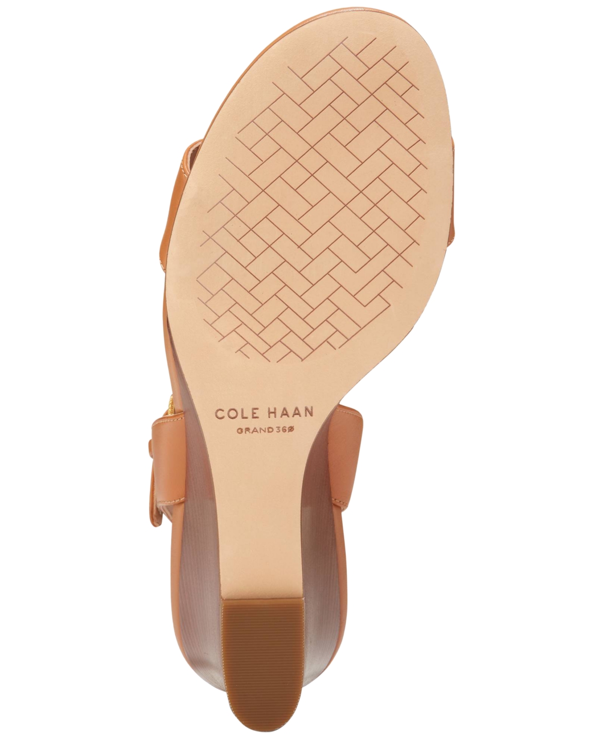 Shop Cole Haan Women's Josie Wedge Sandals In Soft Gold Leather